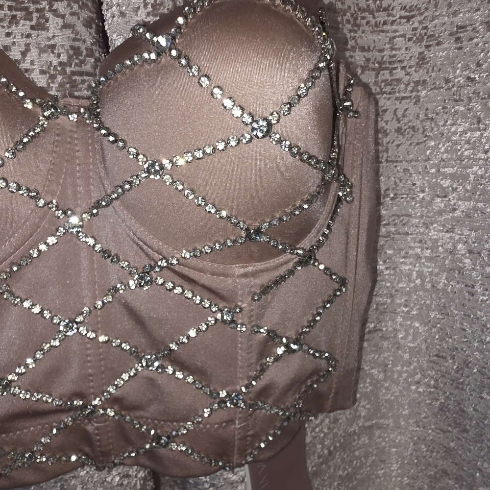 Glamorous Pink Rhinestone Bustier - Picture 4 of 8